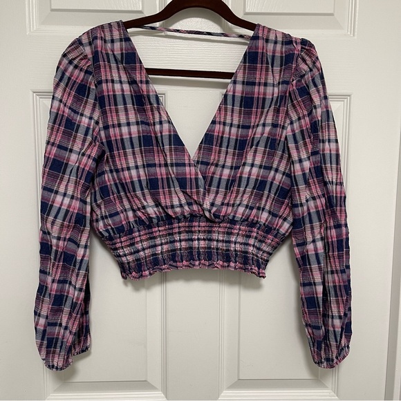 ZARA Cropped Plaid Top - Picture 3 of 4